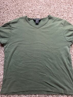 Vintage Abercrombie & Fitch Olive Green V-Neck Tee